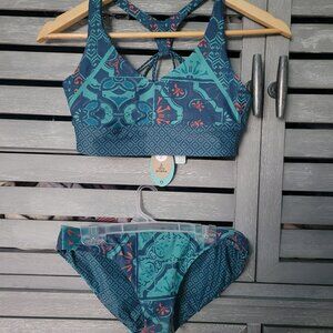 NWT! Prana Reversible Bikini Vivir Set - Lagos Lagon, Size XS